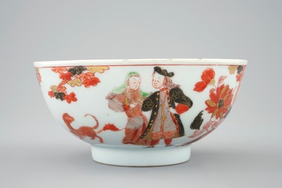 A Chinese verte-Imari "Governor Duff" bowl, Yongzheng, ca. 1730